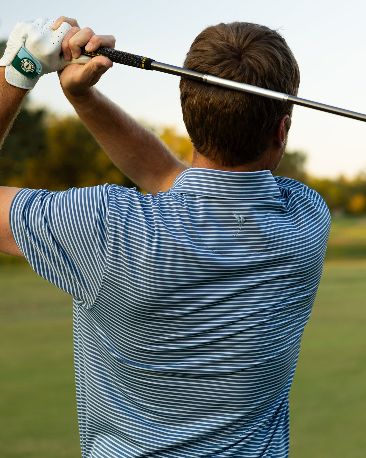Fairway Stripe Polo - Storm Cloud