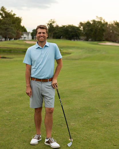 Fairway Stripe Polo - Blue Skies
