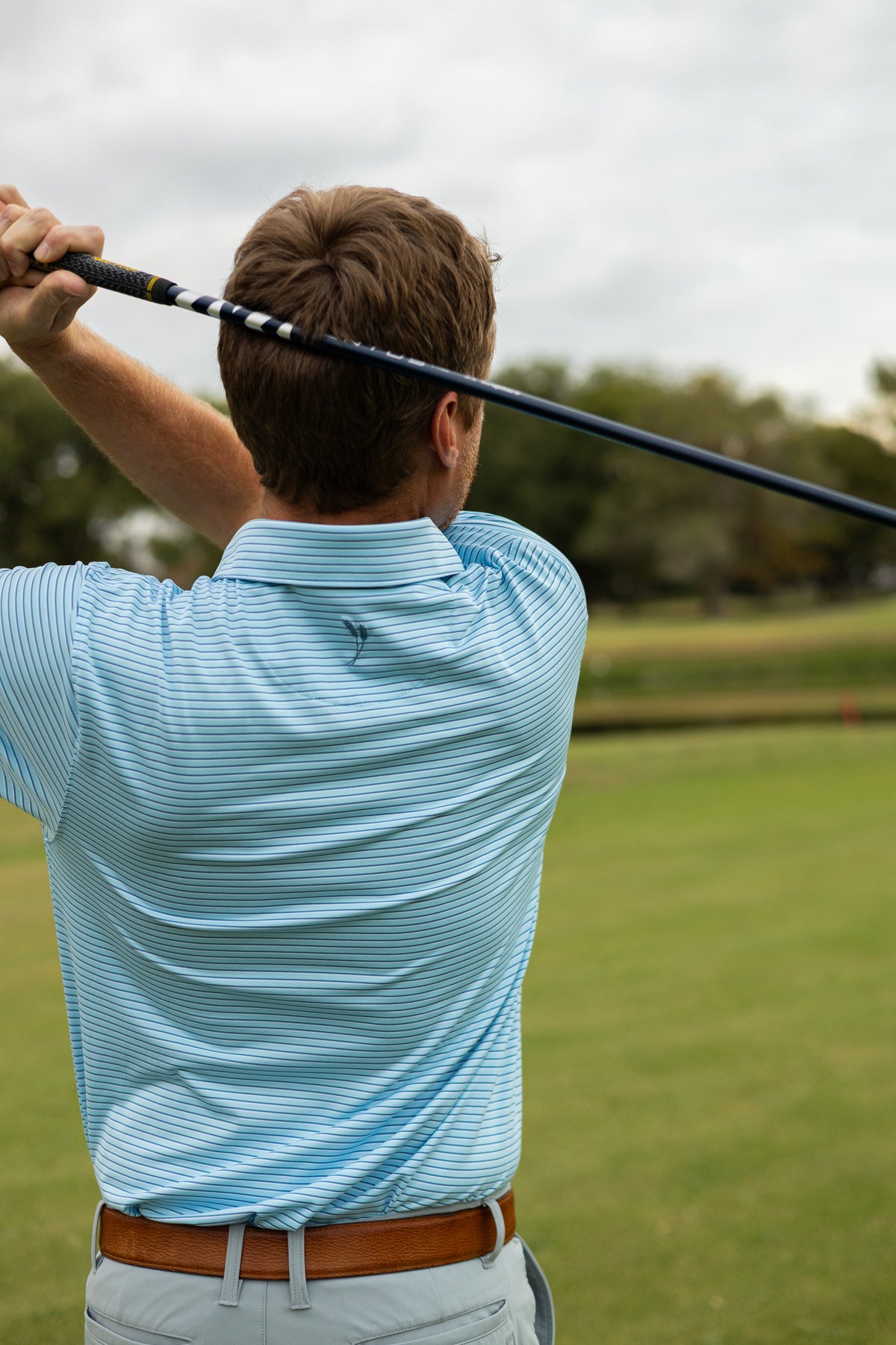 Fairway Stripe Polo - Blue Skies